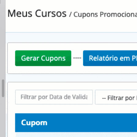 cupom promocional
